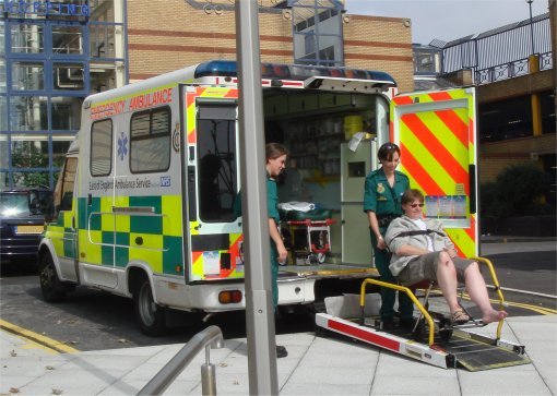 Afgevoerd op de ambu-chair