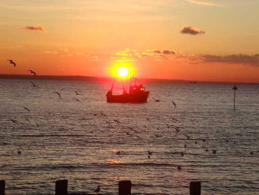 Ondergaande zon in Southend On Sea